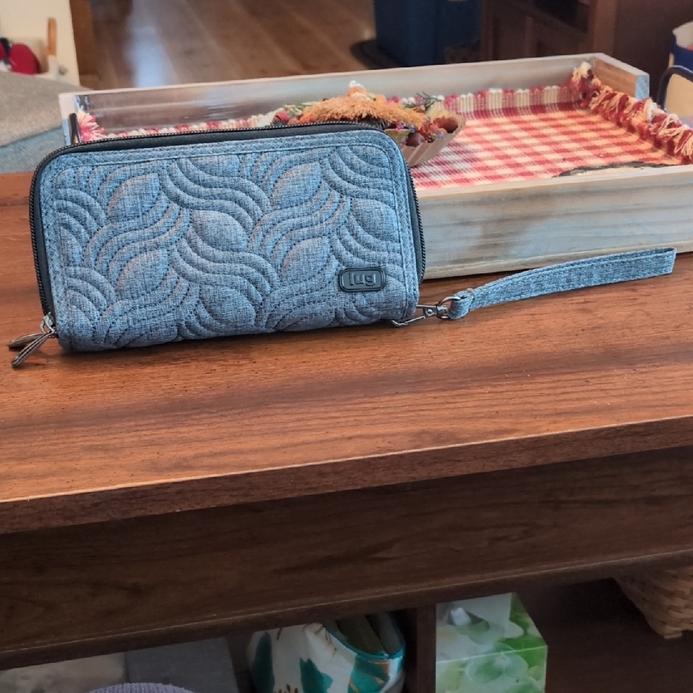 Lug Quilted Charcoal Gray Wristlet Wallet - Large